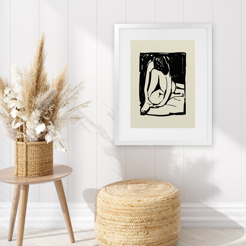 Shop Rest Art Print-Abstract, Black, Dan Hobday, Neutrals, Portrait, Rectangle, View All-framed painted poster wall decor artwork