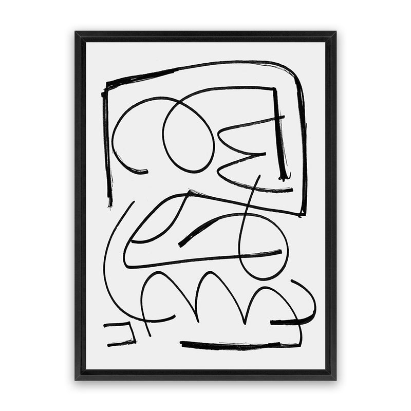 Shop Simple Canvas Art Print-Abstract, Black, Dan Hobday, Portrait, Rectangle, View All, White-framed wall decor artwork