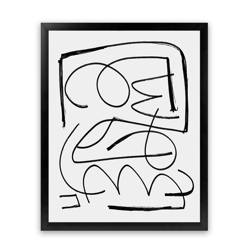 Shop Simple Art Print-Abstract, Black, Dan Hobday, Portrait, Rectangle, View All, White-framed painted poster wall decor artwork