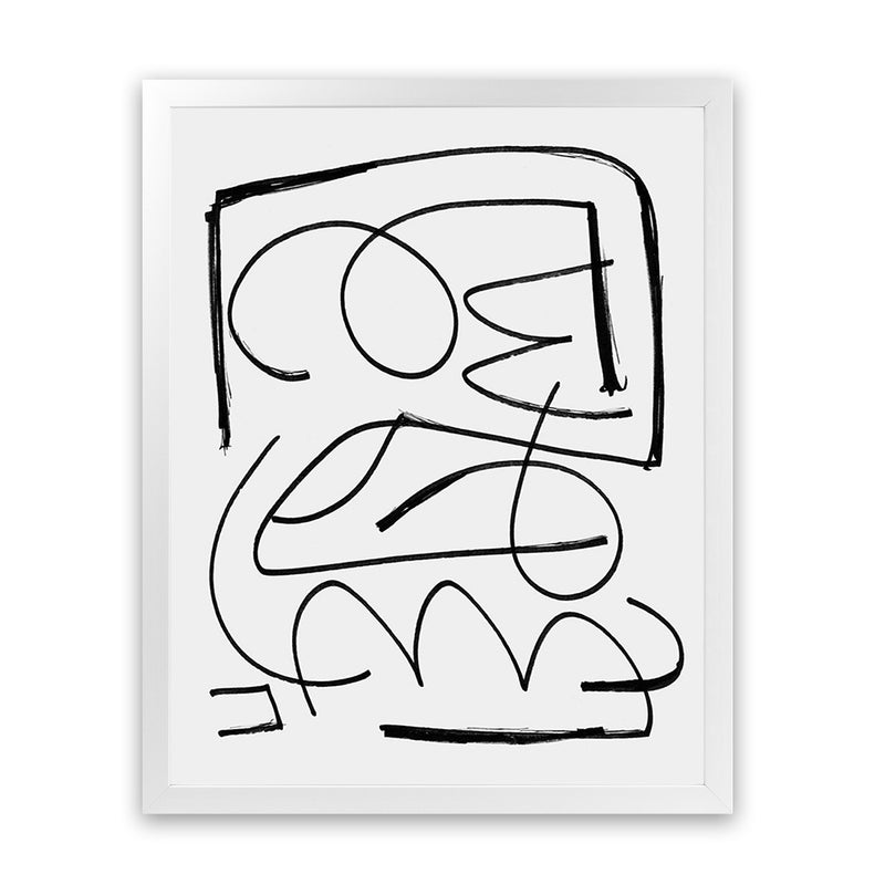 Shop Simple Art Print-Abstract, Black, Dan Hobday, Portrait, Rectangle, View All, White-framed painted poster wall decor artwork