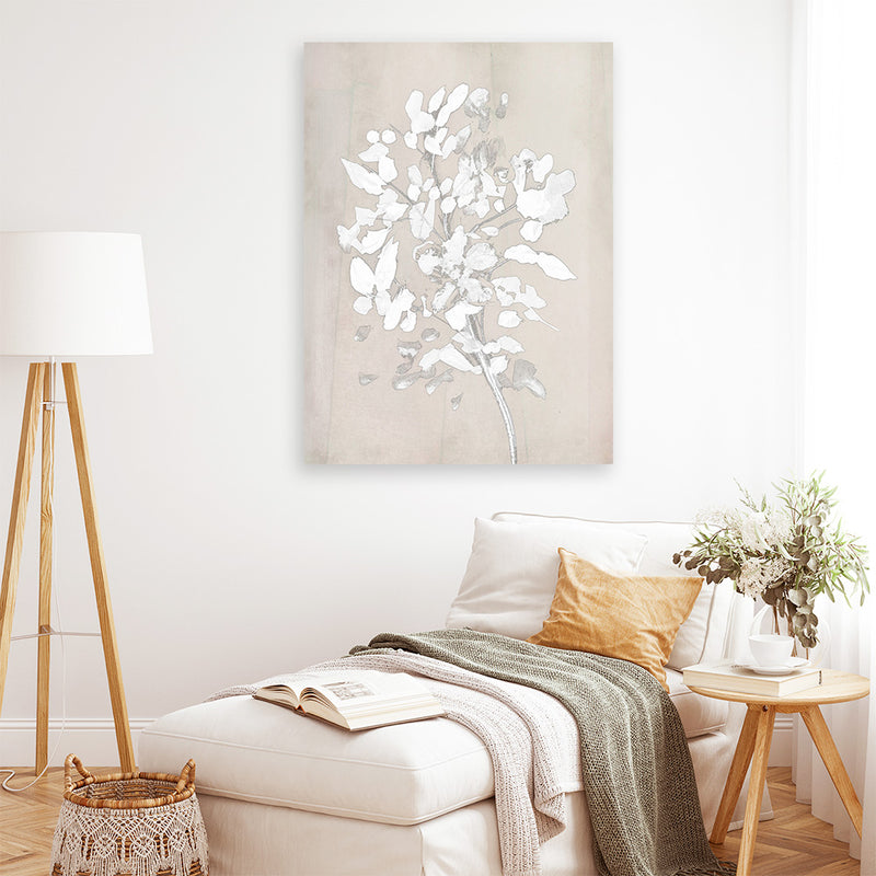 Shop Soft Bloom Canvas Art Print-Abstract, Dan Hobday, Neutrals, Portrait, Rectangle, View All-framed wall decor artwork