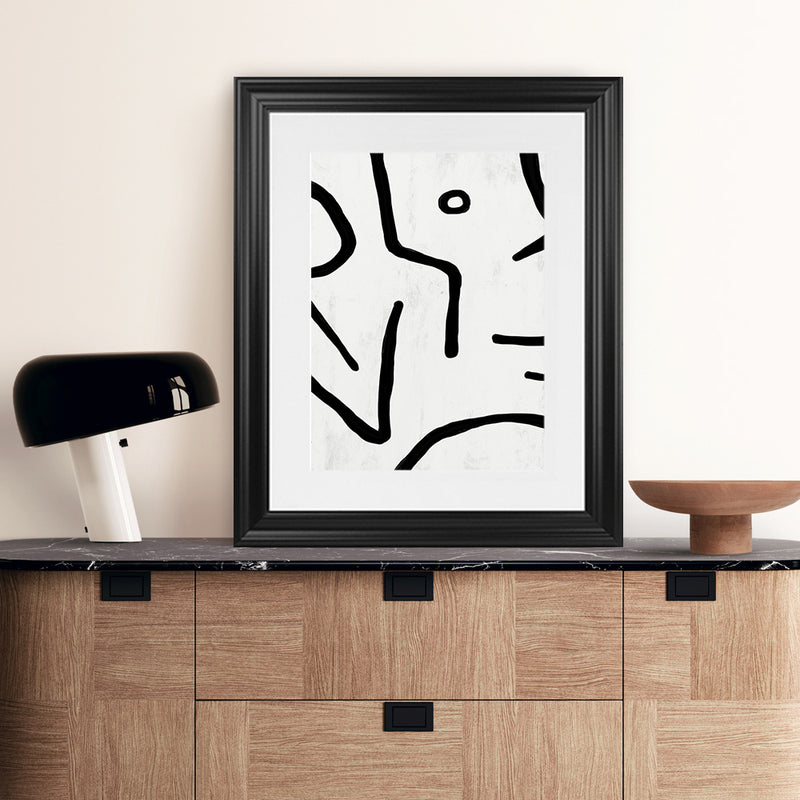 Shop Stark Art Print-Abstract, Black, Dan Hobday, Portrait, Rectangle, View All, White-framed painted poster wall decor artwork