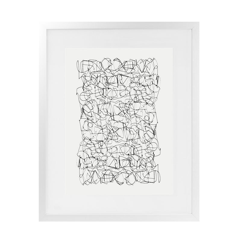 Shop Statement Art Print-Abstract, Black, Dan Hobday, Portrait, Rectangle, View All, White-framed painted poster wall decor artwork
