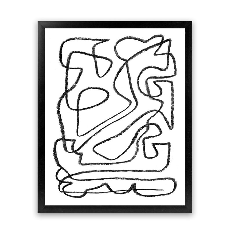 Shop Story Art Print-Abstract, Black, Dan Hobday, Portrait, Rectangle, View All, White-framed painted poster wall decor artwork