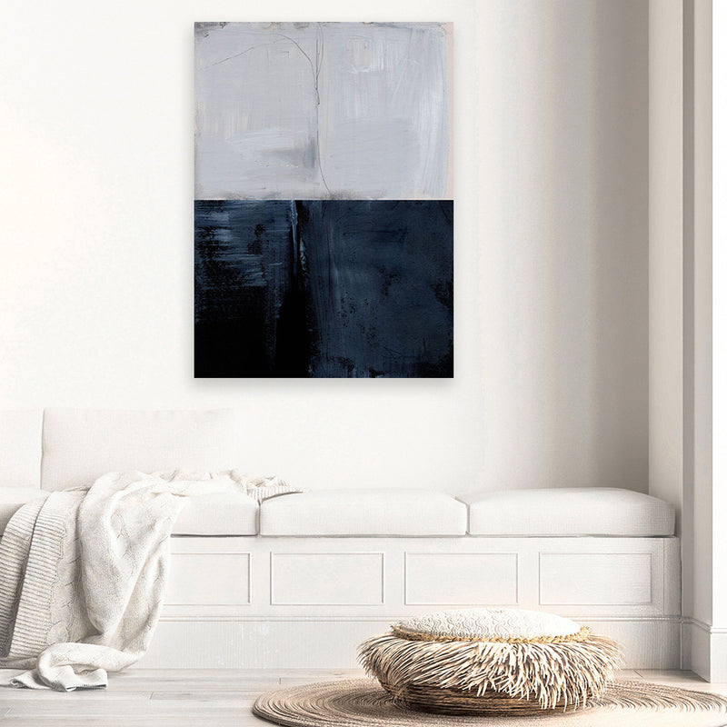 Shop Take Hold Canvas Art Print-Abstract, Blue, Dan Hobday, Grey, Portrait, Rectangle, View All-framed wall decor artwork