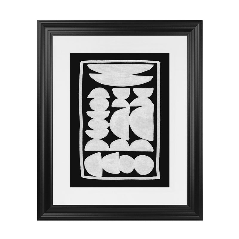 Shop Treasury Art Print-Abstract, Black, Dan Hobday, Portrait, Rectangle, View All, White-framed painted poster wall decor artwork