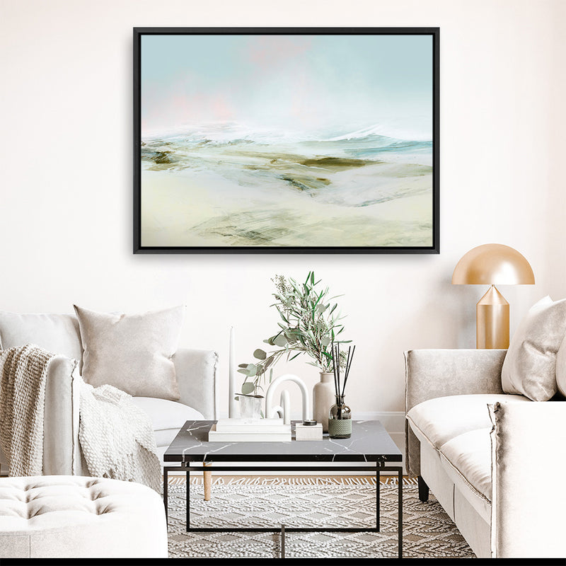 Shop Breathe In Canvas Art Print-Abstract, Blue, Dan Hobday, Green, Horizontal, Landscape, Rectangle, View All-framed wall decor artwork