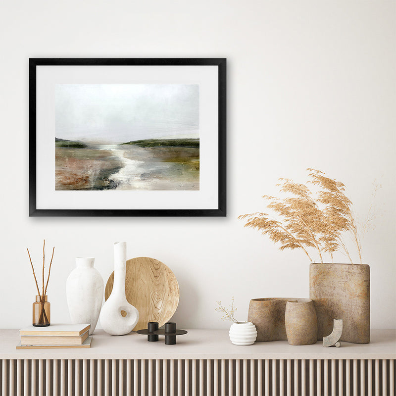 Shop Crystal River Art Print-Abstract, Brown, Dan Hobday, Green, Horizontal, Landscape, Rectangle, View All-framed painted poster wall decor artwork