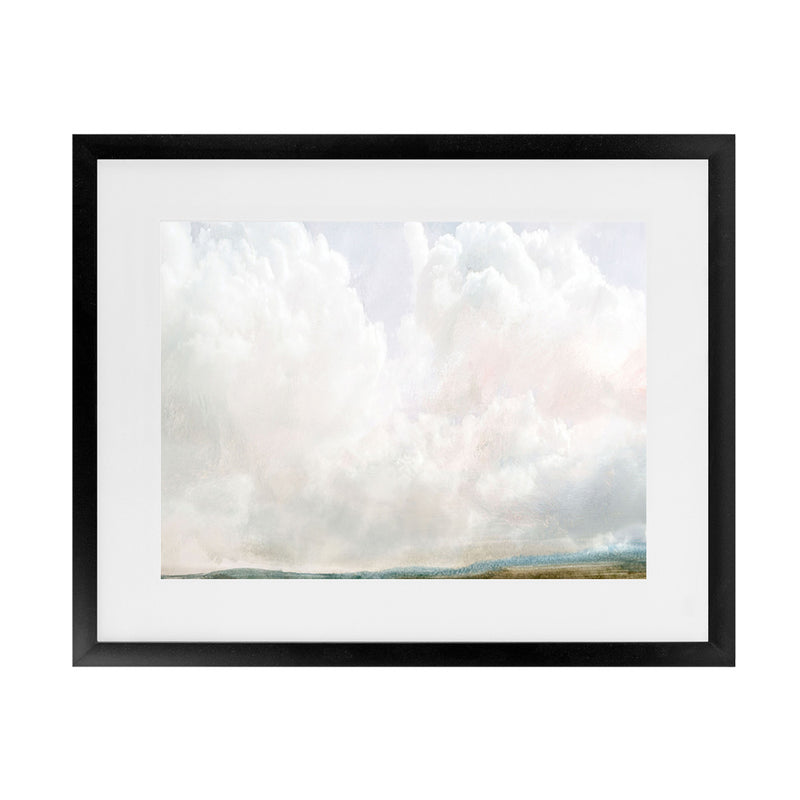 Shop Cumulus Art Print-Abstract, Dan Hobday, Horizontal, Landscape, Rectangle, View All, White-framed painted poster wall decor artwork