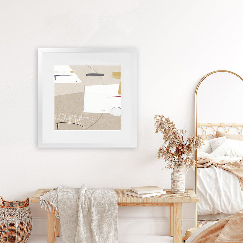 Shop Block (Square) Art Print-Abstract, Brown, Dan Hobday, Neutrals, Square, View All-framed painted poster wall decor artwork