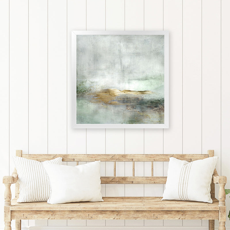 Shop Golden Horizon (Square) Art Print-Abstract, Dan Hobday, Green, Square, View All-framed painted poster wall decor artwork