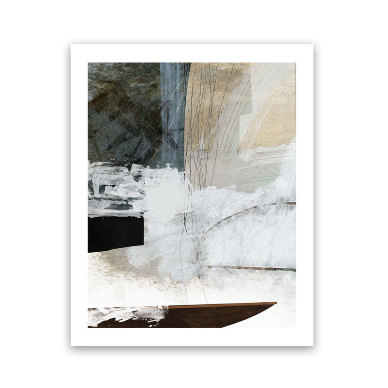 Shop Reach You Art Print-Abstract, Blue, Dan Hobday, Neutrals, Portrait, Rectangle, View All, White-framed painted poster wall decor artwork