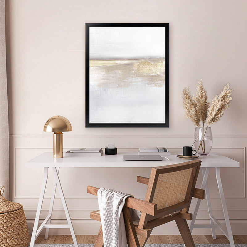 Shop Gold Light II Art Print-Abstract, Dan Hobday, Neutrals, Portrait, Rectangle, View All, Yellow-framed painted poster wall decor artwork