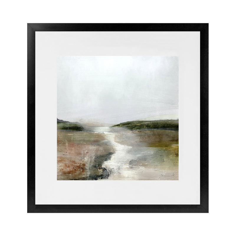 Shop Crystal River (Square) Art Print-Abstract, Brown, Dan Hobday, Green, Square, View All, White-framed painted poster wall decor artwork