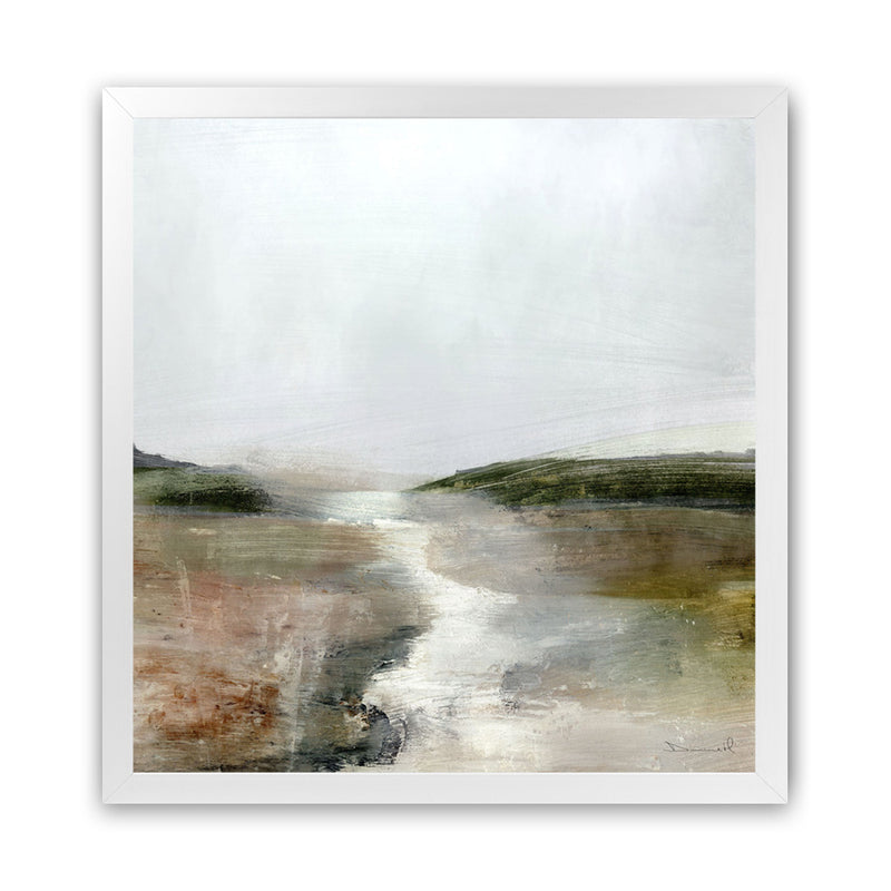 Shop Crystal River (Square) Art Print-Abstract, Brown, Dan Hobday, Green, Square, View All, White-framed painted poster wall decor artwork