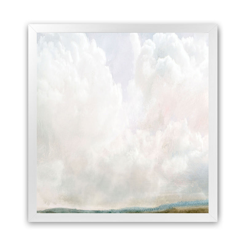 Shop Cumulus (Square) Art Print-Abstract, Dan Hobday, Neutrals, Square, View All, White-framed painted poster wall decor artwork