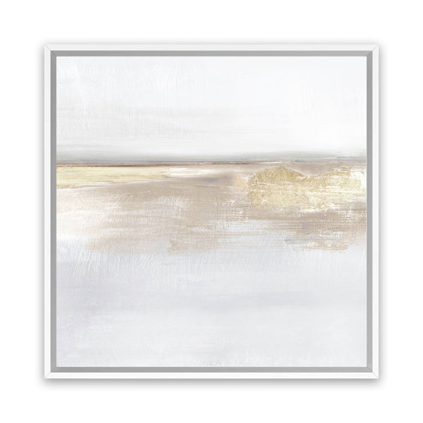 Shop Gold Light (Square) Canvas Art Print-Abstract, Dan Hobday, Neutrals, Square, View All, Yellow-framed wall decor artwork