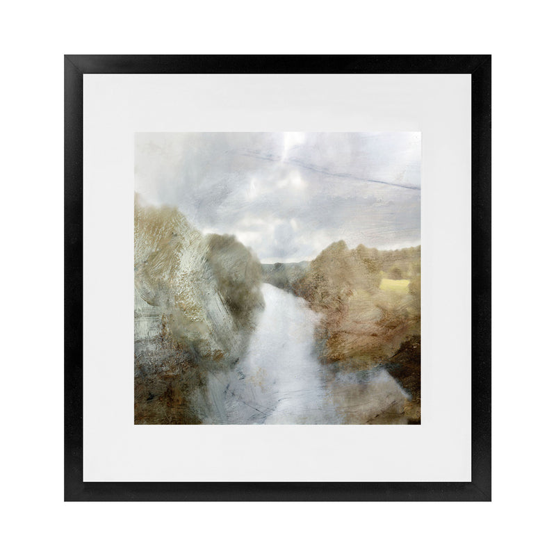 Shop Riverside (Square) Art Print-Abstract, Brown, Dan Hobday, Green, Square, View All-framed painted poster wall decor artwork