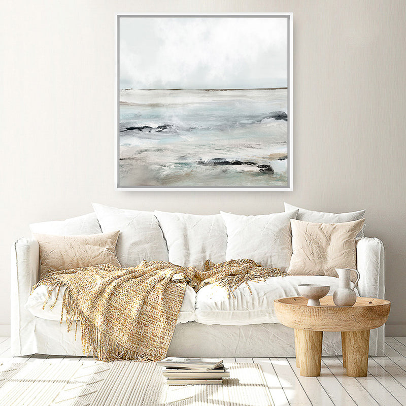 Shop Sandy Bay (Square) Canvas Art Print-Abstract, Dan Hobday, Neutrals, Square, View All-framed wall decor artwork