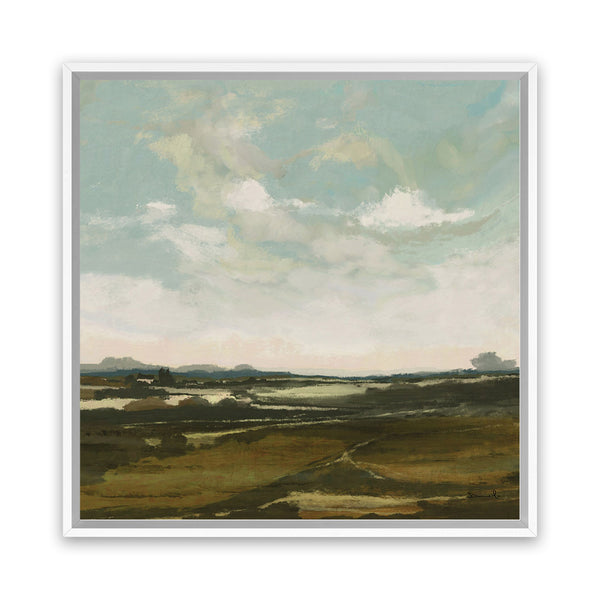 Shop Valley View (Square) Canvas Art Print-Abstract, Blue, Dan Hobday, Green, Square, View All-framed wall decor artwork