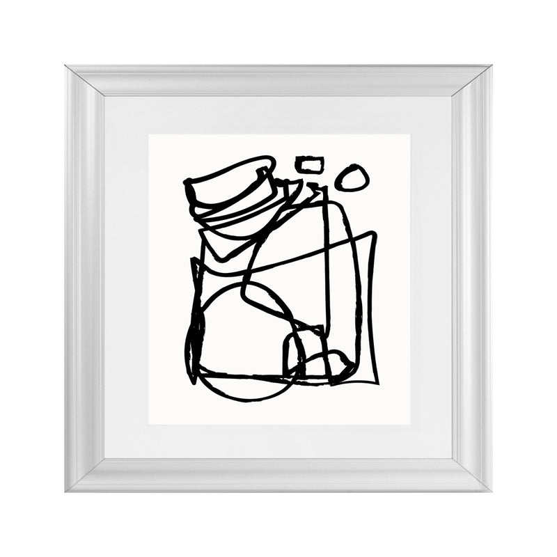 Shop Abstract Line (Square) Art Print-Abstract, Black, Dan Hobday, Square, View All, White-framed painted poster wall decor artwork