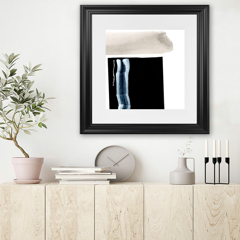 Shop Adjacent 2 (Square) Art Print-Abstract, Black, Dan Hobday, Square, View All-framed painted poster wall decor artwork