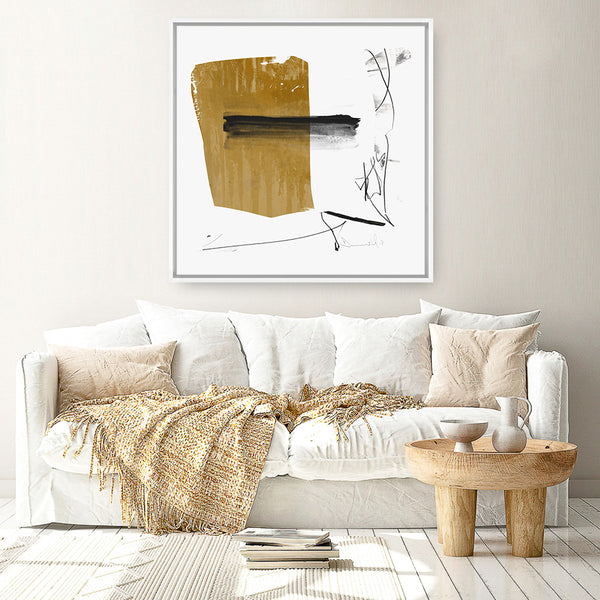 Shop Afternoon (Square) Canvas Art Print-Abstract, Brown, Dan Hobday, Square, View All, White-framed wall decor artwork