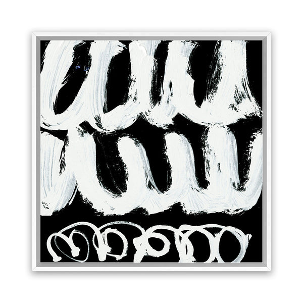 Shop Blop (Square) Canvas Art Print-Abstract, Black, Dan Hobday, Square, View All, White-framed wall decor artwork