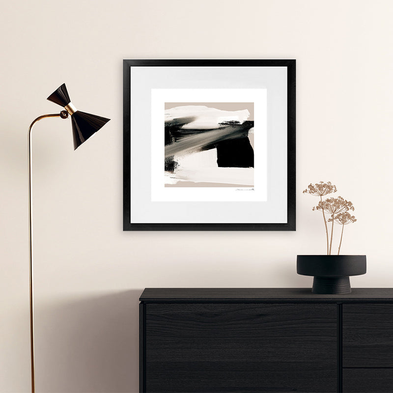 Shop Feelings (Square) Art Print-Abstract, Black, Dan Hobday, Neutrals, Square, View All-framed painted poster wall decor artwork