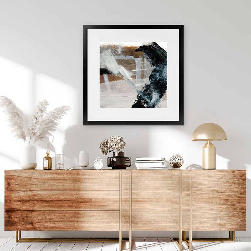 Shop Inviting (Square) Art Print-Abstract, Black, Brown, Dan Hobday, Square, View All-framed painted poster wall decor artwork
