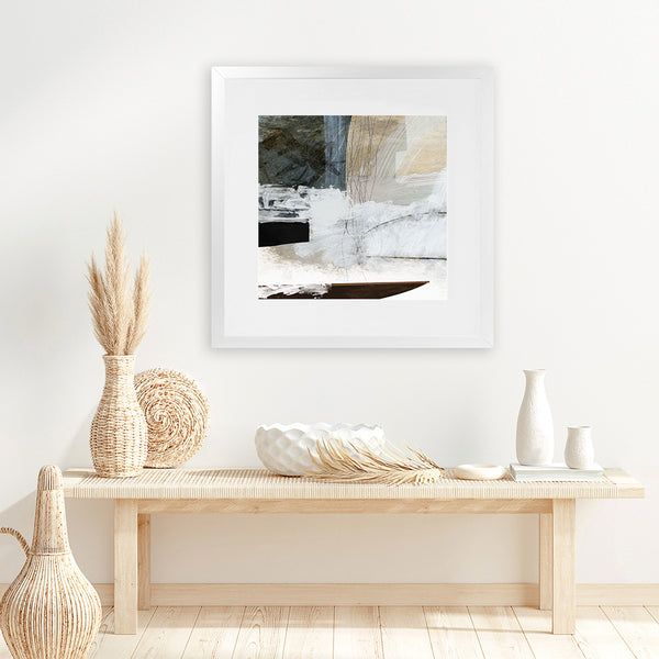 Shop Reach You (Square) Art Print-Abstract, Dan Hobday, Neutrals, Square, View All, White-framed painted poster wall decor artwork