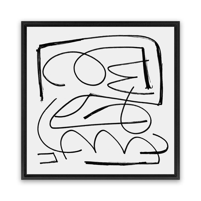 Shop Simple (Square) Canvas Art Print-Abstract, Black, Dan Hobday, Square, View All, White-framed wall decor artwork