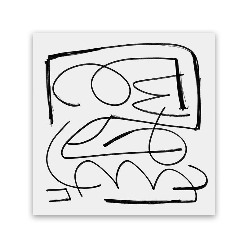Shop Simple (Square) Canvas Art Print-Abstract, Black, Dan Hobday, Square, View All, White-framed wall decor artwork