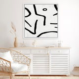 Shop Stark (Square) Canvas Art Print-Abstract, Black, Dan Hobday, Square, View All, White-framed wall decor artwork