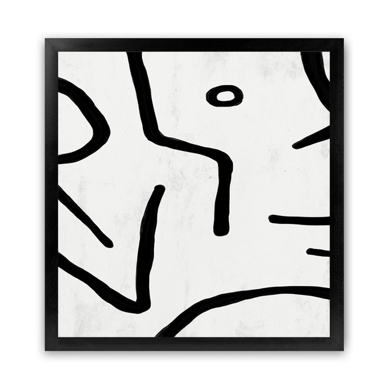 Shop Stark (Square) Art Print-Abstract, Black, Dan Hobday, Square, View All, White-framed painted poster wall decor artwork