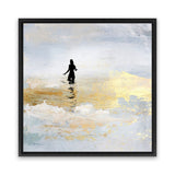 Shop Sun Dip (Square) Canvas Art Print-Abstract, Dan Hobday, Grey, Square, View All, Yellow-framed wall decor artwork