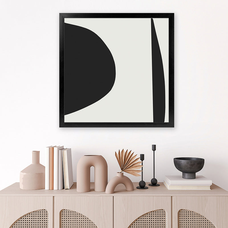 Shop Minimal Black 1 (Square) Art Print-Abstract, Black, Dan Hobday, Neutrals, Square, View All-framed painted poster wall decor artwork