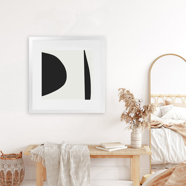 Shop Minimal Black 1 (Square) Art Print-Abstract, Black, Dan Hobday, Neutrals, Square, View All-framed painted poster wall decor artwork