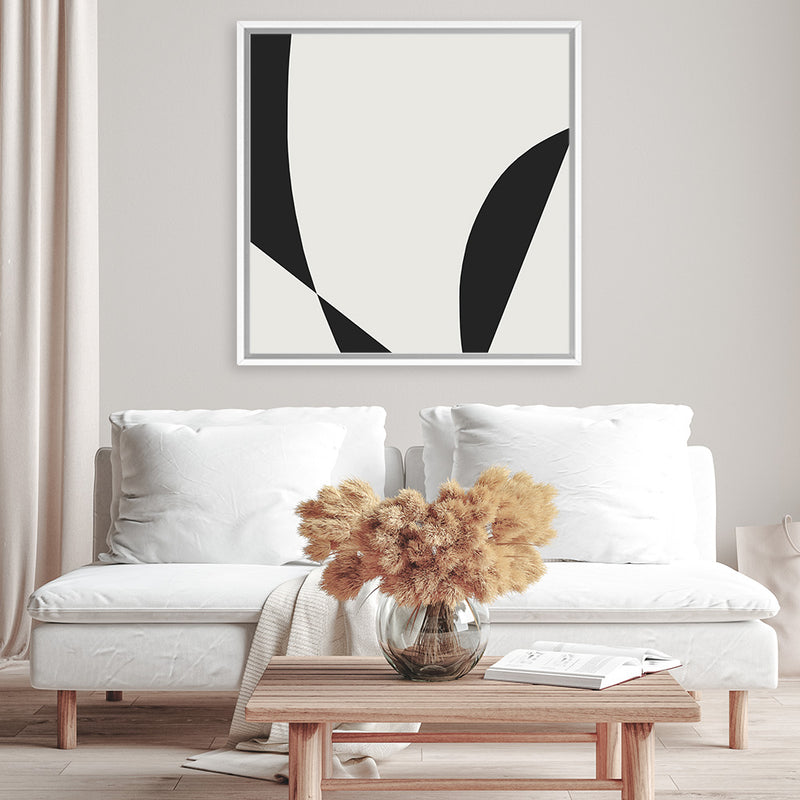 Shop Minimal Black 3 (Square) Canvas Art Print-Abstract, Black, Dan Hobday, Neutrals, Square, View All-framed wall decor artwork