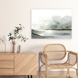 Shop Ebb Canvas Art Print-Abstract, Dan Hobday, Grey, Horizontal, Rectangle, View All, White-framed wall decor artwork