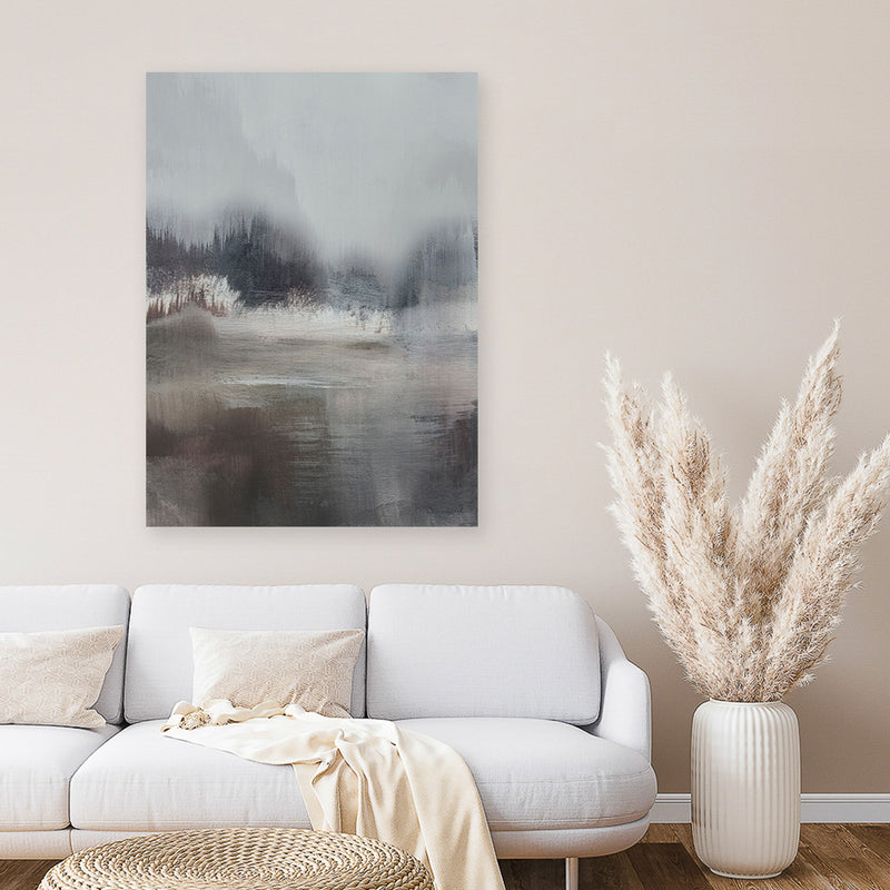 Shop Forest Lake Canvas Art Print-Abstract, Brown, Dan Hobday, Grey, Portrait, Rectangle, View All-framed wall decor artwork