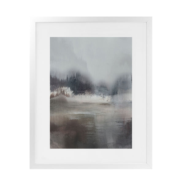 Shop Forest Lake Art Print-Abstract, Brown, Dan Hobday, Grey, Portrait, Rectangle, View All-framed painted poster wall decor artwork