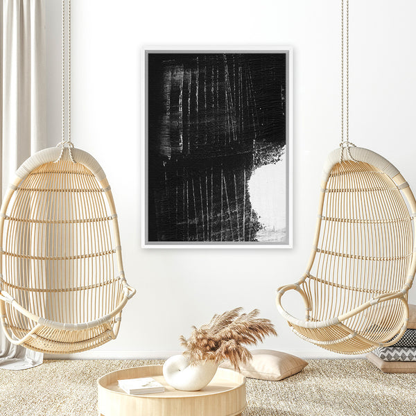 Shop Sleep Canvas Art Print-Abstract, Black, Dan Hobday, Portrait, Rectangle, View All-framed wall decor artwork