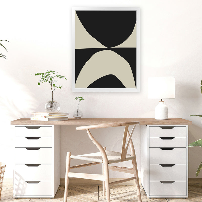 Shop State Art Print-Abstract, Black, Dan Hobday, Neutrals, Portrait, Rectangle, View All-framed painted poster wall decor artwork