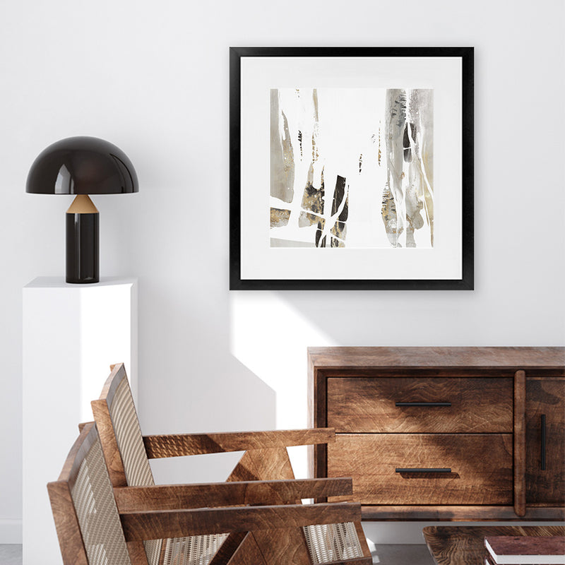 Shop Behind The Light II (Square) Art Print-Abstract, Grey, PC, Square, View All, White-framed painted poster wall decor artwork