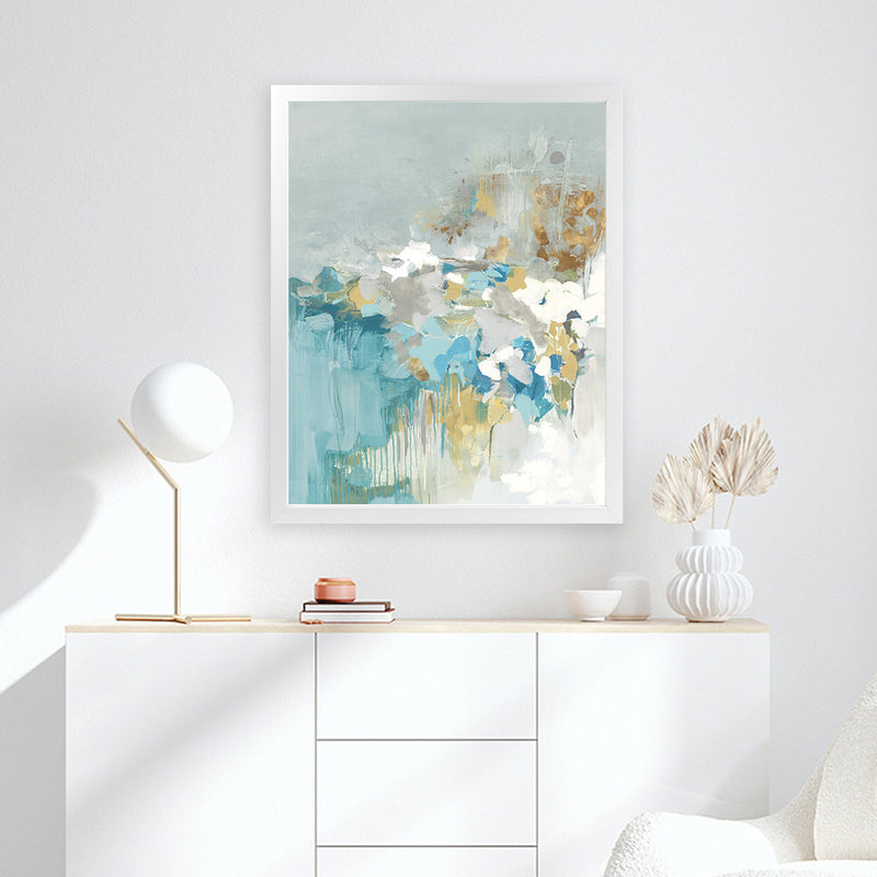 Shop Sea Well Art Print-Abstract, Blue, Grey, PC, Portrait, Rectangle, View All-framed painted poster wall decor artwork
