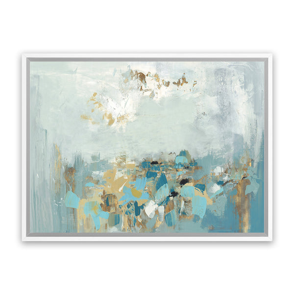 Shop Nu Bleu Canvas Art Print-Abstract, Blue, Grey, Horizontal, PC, Rectangle, View All-framed wall decor artwork