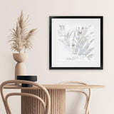 Shop Faded Leaves I (Square) Art Print-Abstract, Grey, PC, Square, View All, White-framed painted poster wall decor artwork