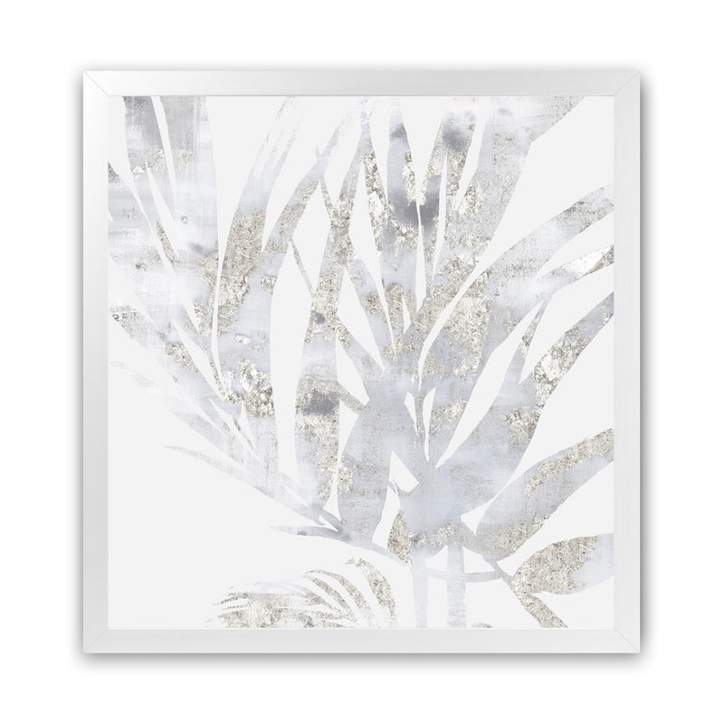 Shop Faded Leaves I (Square) Art Print-Abstract, Grey, PC, Square, View All, White-framed painted poster wall decor artwork