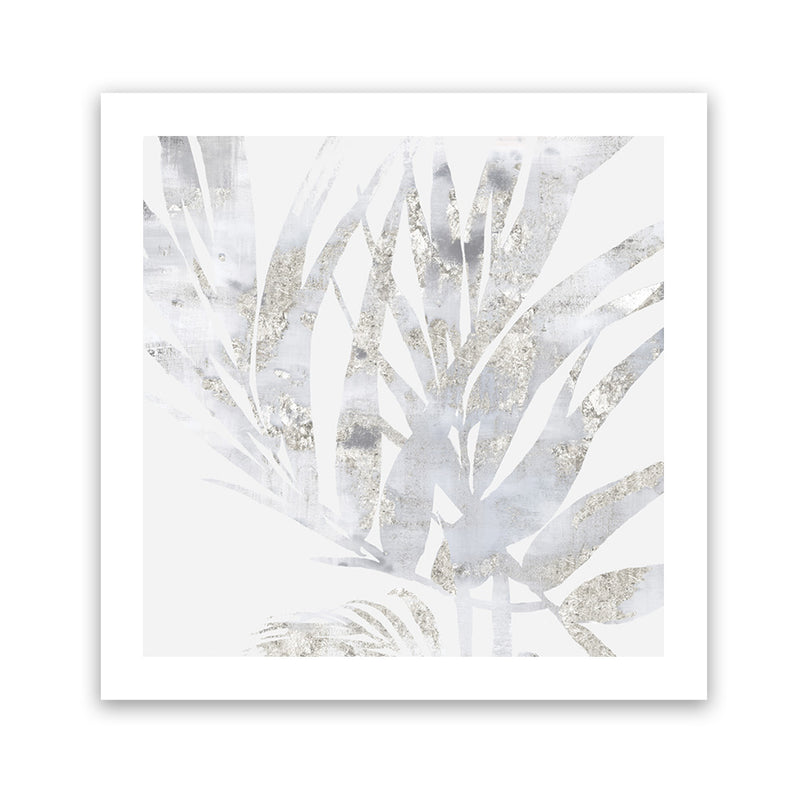 Shop Faded Leaves I (Square) Art Print-Abstract, Grey, PC, Square, View All, White-framed painted poster wall decor artwork